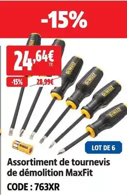 Screwfix Dewalt assortiment de tournevis de démolition maxfit offre