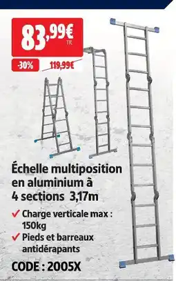 Screwfix Échelle multiposition en aluminium à 4 sections 3,17m offre