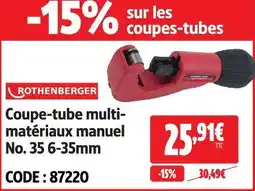 Screwfix Rothenberger coupe-tube multi-matériaux manuel no. 35 6-35mm offre