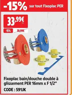 Screwfix Fixoconnect fixoplac bain/douche double à glissement per 16mm x f 1/2” offre