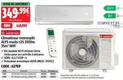Screwfix Ariston climatiseur monosplit alys mudo c25 3500w 35m² wifi offre