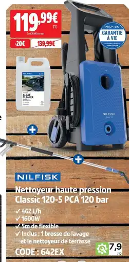 Screwfix Nilfisk nettoyeur haute pression classic 120-5 pca 120 bar offre