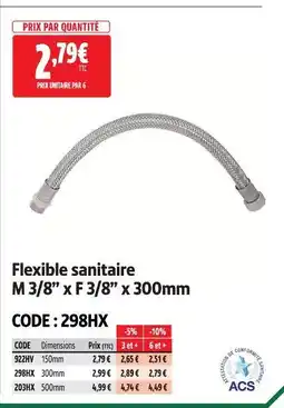 Screwfix Flexible sanitaire offre