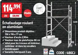Screwfix Hailo échafaudage roulant en aluminium offre