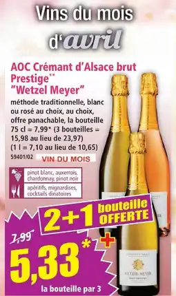 Norma Wetzel meyer aoc crémant d'alsace brut prestige offre