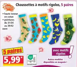 Norma Cool & young chaussettes à motifs rigolos, 5 paires offre