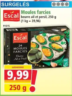 Norma Escal moules farcies beurre ail et persil offre