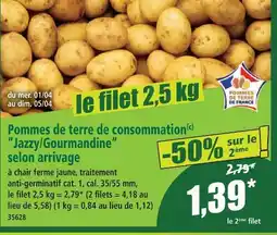 Norma Pommes de terre de consommation jazzy/gourmandine selon arrivage offre