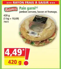 Norma Naturacci pain garni jambon serrano, bacon et fromage offre