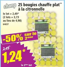 Norma 25 bougies chauffe plat à la citronnelle offre