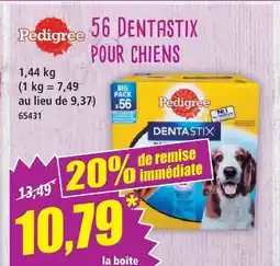 Norma Padigree 56 dentastix pour chiens offre