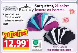 Norma Ronley socquettes, 20 paires femme ou homme offre