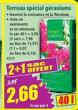 Norma Finest garden terreau spécial géraniums offre