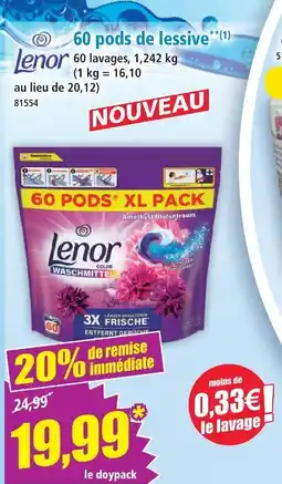 Norma Lenor 60 pods de lessive xl pack offre