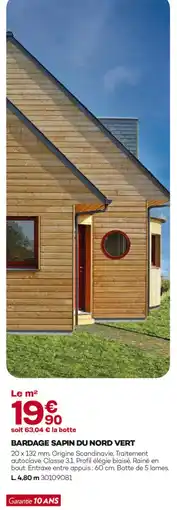 Gedimat Bardage sapin du nord vert offre