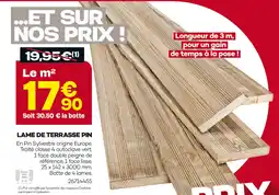 Gedimat Lame de terrasse pin offre