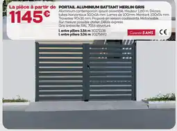 Gedimat Portail aluminium battant merlin gris offre