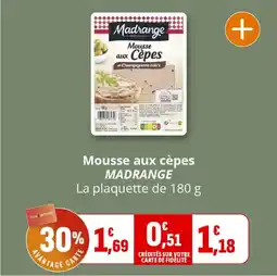 Coccinelle Supermarché Mousse aux cèpes madrange offre