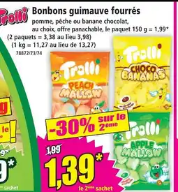 Norma Trolli bonbons guimauve fourrés - peach mallow offre