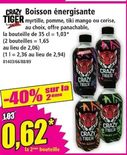 Norma Crazy tiger boisson énergisante myrtille offre