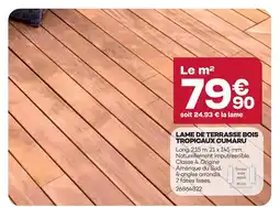 Gedimat Lame de terrasse bois tropicaux cumaru offre
