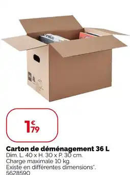 Weldom Carton de déménagement 36 l offre