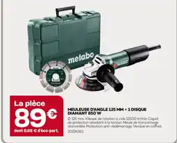 Gedimat Metabo meuleuse d'angle 125 mm + 1 disque diamant 850 w offre