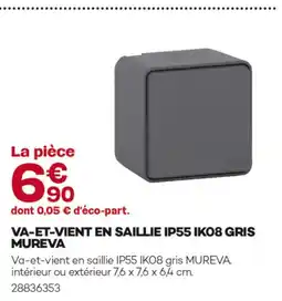 Gedimat Va-et-vient en saillie ip55 ik08 gris mureva offre