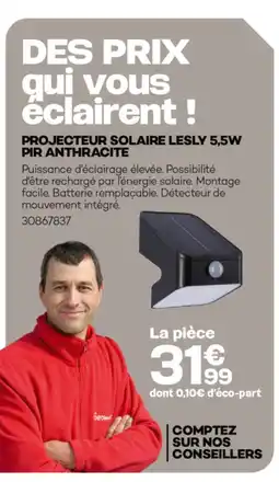 Gedimat Projecteur solaire lesly 5,5w pir anthracite offre