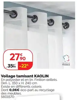 Weldom Voilage tamisant kaolin offre