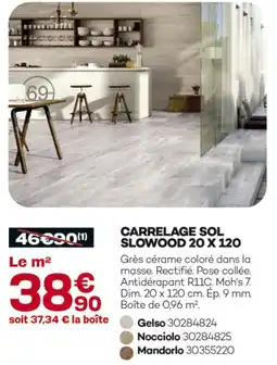 Gedimat Carrelage sol slowood 20 x 120 offre