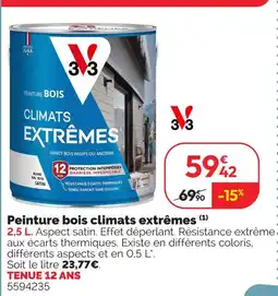 Weldom V33 peinture bois climats extrêmes offre