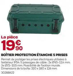 Gedimat Boîtier protection étanche 5 prises offre