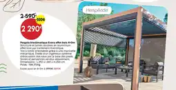 Maxi Bazar Hespéride pergola bioclimatique evora effet bois 4×3m offre