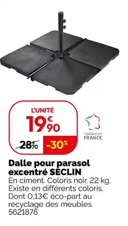 Weldom Seclin dalle pour parasol excentré offre