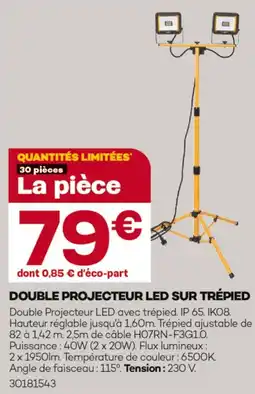 Gedimat Double projecteur led sur trépied offre