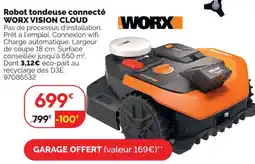 Weldom Worx robot tondeuse connecté vision cloud offre