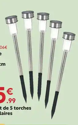 Maxi Bazar Lot de 5 torches solaires offre