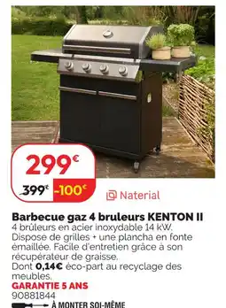 Weldom Naterial barbecue gaz 4 bruleurs kenton ii offre