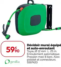 Weldom Geolia dévidoir mural équipé et auto-enroulant offre