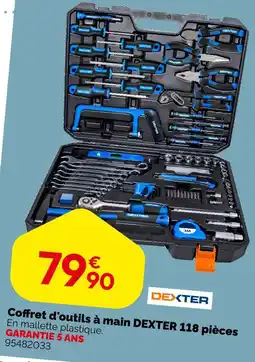 Weldom Dexter coffret d'outils à main 118 pièces offre