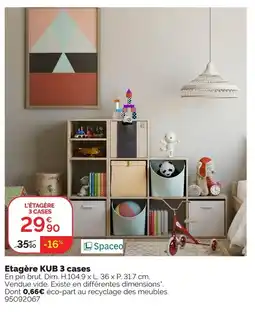 Weldom Spaceo étagère kub 3 cases offre