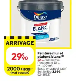 Weldom Dulux valentine peinture mur et plafond blanc offre