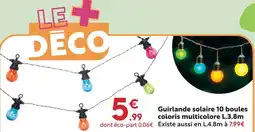Maxi Bazar Guirlande solaire 10 boules multicolore l.3.8m offre