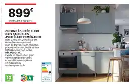 Leroy Merlin Eleki cuisine équipée gris 6 meubles avec électroménager offre