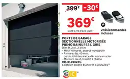 Leroy Merlin Porte de garage sectionnelle motorisée primo rainures l gris offre