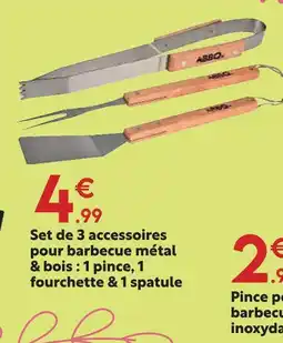Maxi Bazar Set de 3 accessoires pour barbecue métal & bois offre