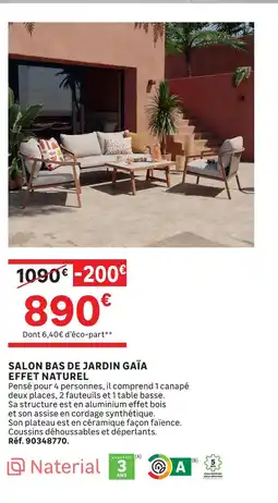 Leroy Merlin Naterial salon bas de jardin gaïa effet naturel offre