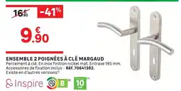Leroy Merlin Inspire ensemble 2 poignées à clé margaud offre