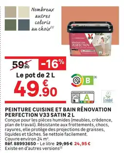 Leroy Merlin V33 peinture cuisine et bain rénovation perfection satin offre
